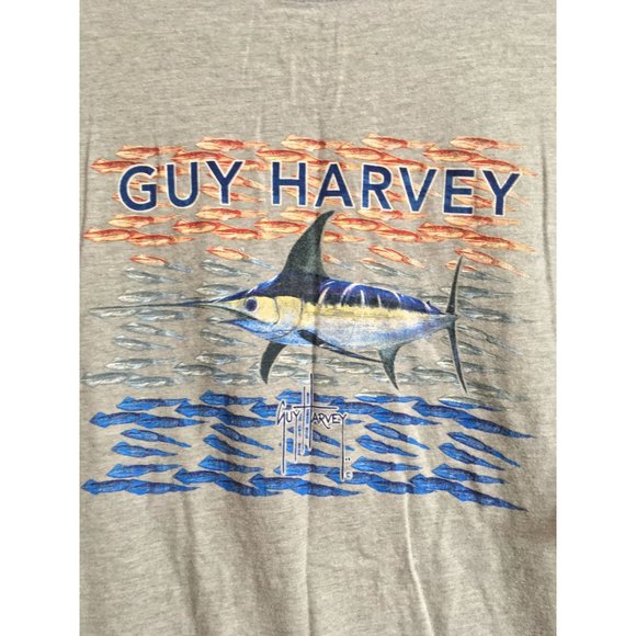 Guy Harvey Shirts Guy Harvey Xl Grey Fish Logo Casual Outdoor Tshirt Top Poshmark